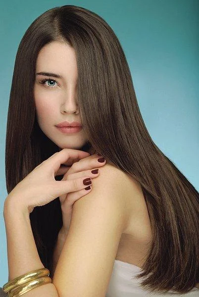 Inspiration : chevelure brune longue et lisse